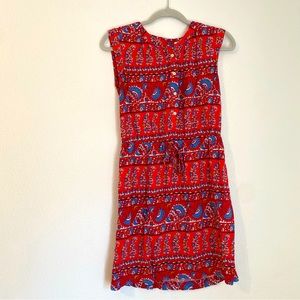Ann Taylor LOFT Dress Women Small Petite Cinch Waist Paisley Floral Boho Summer